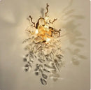 GobekUsa Golden Branch Ceiling Crystal Chandelier for Bedroom Living Room Lighting