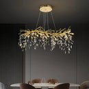 GobekUsa Golden Branch Ceiling Crystal Chandelier for Bedroom Living Room Lighting