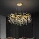 GobekUsa Golden Branch Ceiling Crystal Chandelier for Bedroom Living Room Lighting