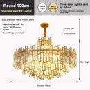 GobekUsa Golden Branch Crystal Chandelier for Bedroom & Living Room