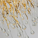 GobekUsa Branch-shaped Golden Crystal Chandelier for Villa Bedroom and Living Room