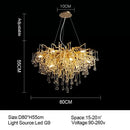 GobekUsa Branch-shaped Golden Crystal Chandelier for Villa Bedroom and Living Room
