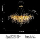 GobekUsa Branch-shaped Golden Crystal Chandelier for Villa Bedroom and Living Room