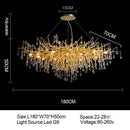 GobekUsa Branch-shaped Golden Crystal Chandelier for Villa Bedroom and Living Room