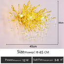 GobekUsa Branch-shaped Golden Crystal Chandelier for Villa Bedroom and Living Room