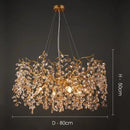 GobekUsa Crystal LED Chandelier 60/80/100 cm Golden Luxury Lamp for Dining & Living Room