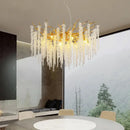 GobekUsa Crystal Tassel Ceiling Chandelier for Luxe Living Room, Hall, and Restaurant Decor