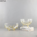 GobekUsa Golden Branches Glass Bowl Set for Home Kitchen Desserts and Snacks