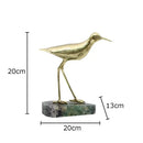 GobekUsa Golden Brass Bird on Marble Base Desk Ornament Statue Artwork Decor