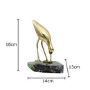 GobekUsa Golden Brass Bird on Marble Base Desk Ornament Statue Artwork Decor