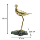 GobekUsa Golden Brass Bird on Marble Base Desk Ornament Statue Artwork Decor