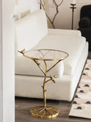 GobekUsa Brass Bird Side Table | Creative Tea Table | Balcony & Living Room Decor