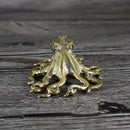 Golden brass octopus sculpture living room decor figurine by Decorbites