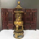 GobekUsa Brass Three-Tiered Tower Incense Burner with Tripod Furnace for Home Buddhist Hall