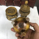 GobekUsa Brass Three-Tiered Tower Incense Burner with Tripod Furnace for Home Buddhist Hall