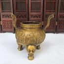 GobekUsa Brass Three-Tiered Tower Incense Burner with Tripod Furnace for Home Buddhist Hall