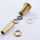 Golden brass vintage bathroom sink pop up drain by Decorbites