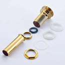 Golden brass vintage bathroom sink pop up drain by Decorbites