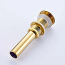 Golden brass vintage bathroom sink pop up drain by Decorbites