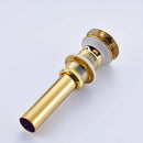 Golden brass vintage bathroom sink pop up drain by Decorbites