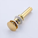 Golden brass vintage bathroom sink pop up drain by Decorbites
