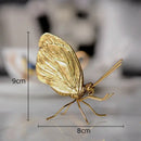 Golden butterfly ant miniature metal figurine living room decor by Decorbites