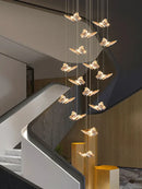 GobekUsa Butterfly Chandelier Staircase Suspended Loft Pendant Light for Living Room & Hallway