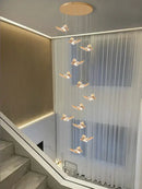 GobekUsa Butterfly Chandelier Staircase Suspended Loft Pendant Light for Living Room & Hallway