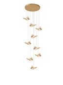 GobekUsa Butterfly Chandelier Staircase Suspended Loft Pendant Light for Living Room & Hallway