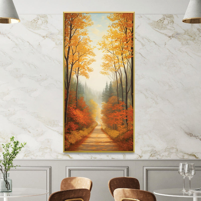 Golden Canopy Road Canvas