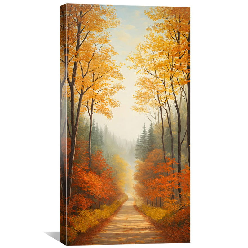 Golden Canopy Road Canvas