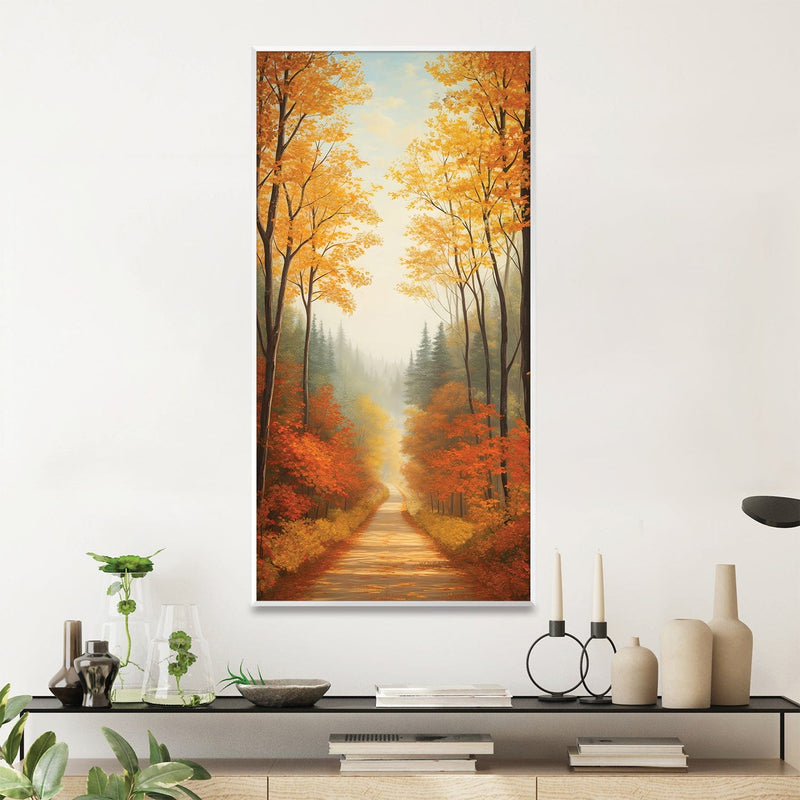 Golden Canopy Road Canvas