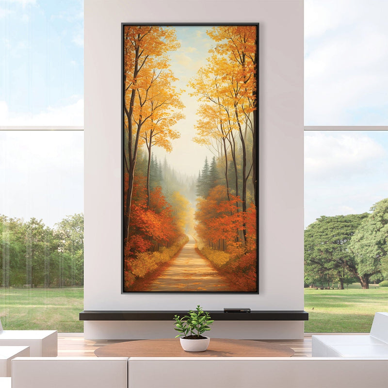 Golden Canopy Road Canvas