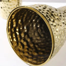 GobekUsa Golden Ceramic Geometric Honeycomb Vase - Home Decoration Accessory