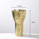 GobekUsa Golden Ceramic Geometric Honeycomb Vase - Home Decoration Accessory