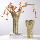 GobekUsa Golden Ceramic Geometric Honeycomb Vase - Home Decoration Accessory