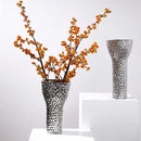 GobekUsa Golden Ceramic Geometric Honeycomb Vase - Home Decoration Accessory
