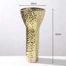 GobekUsa Golden Ceramic Geometric Honeycomb Vase - Home Decoration Accessory