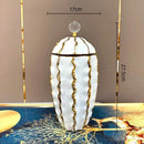 GobekUsa Golden Checkmate Ceramic Pot Vase Wavy Gilt Storage Tank