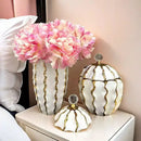 GobekUsa Golden Checkmate Ceramic Pot Vase Wavy Gilt Storage Tank