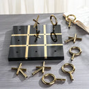 GobekUsa Golden Chessboard Metal Handicraft Sculpture for Home Decoration