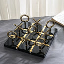 GobekUsa Golden Chessboard Metal Handicraft Sculpture for Home Decoration