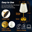 Golden crystal diamond touch sensor table lamp for bedroom