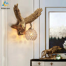 GobekUsa Crystal Eagle LED Wall Lamp for Bedroom, Study, Living Room, Hotel, Dining Room