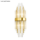 GobekUsa Golden Crystal Layered Sconce Light for Living Room - Modern Wall Mounted Lamp (2 Lights)