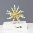 GobekUsa Crystal Metal Sea Urchin Figurine Home Decor Ornament