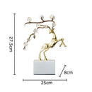 GobekUsa Deer Antlers Statue - Enamel Sika Deer Sculpture for Room Decor