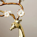 GobekUsa Deer Antlers Statue - Enamel Sika Deer Sculpture for Room Decor