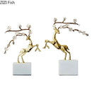 GobekUsa Deer Antlers Statue - Enamel Sika Deer Sculpture for Room Decor