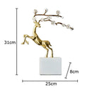 GobekUsa Deer Antlers Statue - Enamel Sika Deer Sculpture for Room Decor